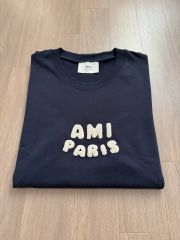 新品 AMI PARIS アミパリス 刺繍Tシャツ ネイビーXL 男女兼用 - メルカリ