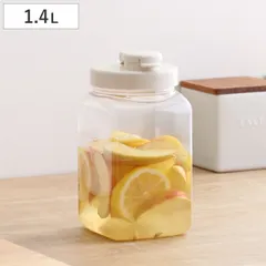 梅酒容器 保存容器 果実酒びん S型 1.4L スリム （ 梅酒びん プラスチック 梅酒瓶 果実酒瓶 軽量 丈夫 日本製 角型 密閉保存容器 梅酒ビン 果実酒ビン 梅酒作り 果実酒作り 発酵 ガス抜き弁 冷蔵庫 1400ml )のサムネイル