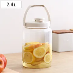 梅酒容器 保存容器 果実酒びん R型 2.4L （ 梅酒びん プラスチック 梅酒瓶 果実酒瓶 軽量 丈夫 日本製 丸型 密閉保存容器 梅酒ビン 果実酒ビン 梅酒作り 果実酒作り 発酵 ガス抜き弁 取っ手 2400ml )のサムネイル