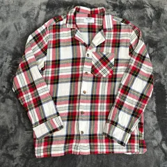 【USED】USA古着 OLD NAVY オールドネイビー チェックネルシャツ M ボックスシルエット 長袖シャツ チェックシャツ 赤 白 古着 アメカジ グランジ ストリート カジュアル フランネルシャツ 開襟風 オープンカラー風 メンズ レディース