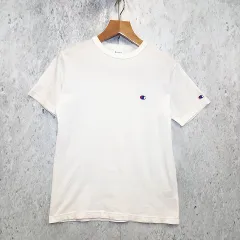 Champion チャンピオン Tシャツ 半袖 ロゴ刺繍 シンプル 無地 ホワイト Mサイズ ◎_□〇