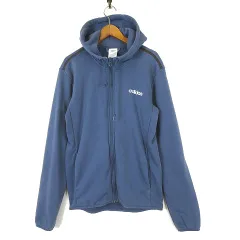 アディダス adidas パーカー スウェット ロゴ ジップアップ 長袖 M ブルー 国内正規品