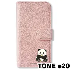 【新品未使用】 TONE e20 手帳型スマホ ケース カバー (色：サクラ×パンダ) パンダ 大熊猫 ぱんだ 花 かわいい ゆるかわ イラスト flip2-tonee20-sakr-485
