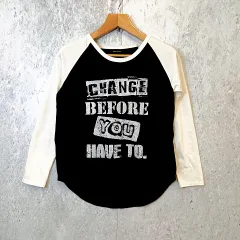 WORLD WIDE LOVE! ワールドワイドラブ！ ラグランTシャツ ワイドシルエット Y2K グランジ ストリート系 ブラック サイズ１ ◎、〇□☆のサムネイル