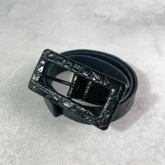 美品✨SAINT LAURENT サンローラン メンズ クロコダイル ベルト ビジネス ブラック 黒 47388・85・0223のサムネイル