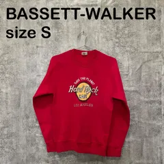 【T-1395】BASSETT WALKER バセットウォーカー USA製 スウェット 赤 レッド 無地 90s アメカジ USA古着 ラグラン 雰囲気系 S ヴィンテージのサムネイル