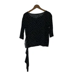 【中古】　YOHJI YAMAMOTO　カットソー　半袖　トップス　オーバーネック　総柄　水玉　ドット　レイヤード風　日本製　ドメスティック　古着　/1156のサムネイル