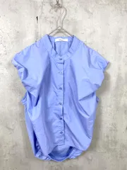 美品 GALLEST ギャレスト ブロード パフショル デザイン ブラウス シャツ size38/青 ■◆ レディース