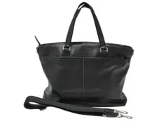 COACH コーチ トートバッグ レキシントン F70673 ブラック系 レザー レディース 2WAY ハンドバッグ ショルダーバッグ シルバー金具 美品