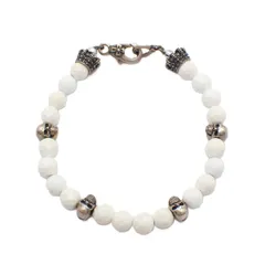 JUSTIN DAVIS ジャスティンデイビス スカル クラウン ブレスレット シルバー925/ホワイトカルセドニー【いおき質店】のサムネイル