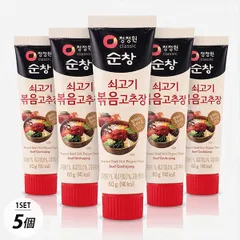 [清浄園] スンチャン 牛肉入り炒めコチュジャン 5本セット / 60g×5個 チューブ味付け キャンプ用 牛そぼろ入り #ネコポスのサムネイル