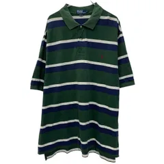 90s POLO by RALPH LAUREN 半袖 ポロシャツ 3XLT グリーン ポロバイラルフローレン ハーフボタン 90年代 ポニー刺繍 夏物 a805-6351