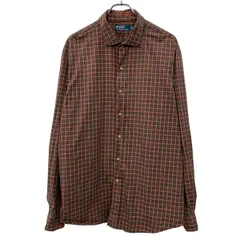 POLO by RALPH LAUREN 長袖 チェックシャツ XXL レッド マルチカラー ポロバイラルフローレン ボタン 胸ポケット 春物 a805-6362