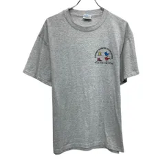 90s Hanes 半袖 プリントTシャツ L ライトグレー ヘインズ プルオーバー 90年代 クルーネック シングルステッチ カットソー 夏物 a805-6373のサムネイル