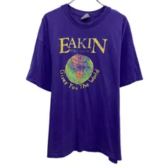 90s USA製 Hanes 半袖 プリントTシャツ XXL パープル ヘインズ プルオーバー 90年代 クルーネック カットソー 夏物 a805-6374のサムネイル