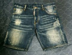 dsquared2 ダメージ加工デニムショーツ ペイント加工 メープルパッチ