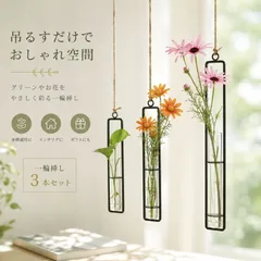 一輪挿し 花瓶 3本セット 吊り下げ式  ガラ ス 試験管 花 壁掛け おしゃれ ミニ 小さい