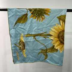 ティファニー スカーフ 花柄 ひまわり レッド ふちイエロー no.49