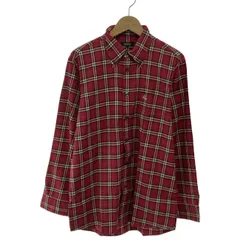 【中古】　BURBERRY BLACK LABEL　ネルシャツ　フランネル　チェックシャツ　長袖　シャツ　トップス　ボタンダウン　ワンポイント　ブランドロゴ　刺しゅう　古着　/1156