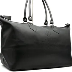 美品 Vivienne Westwood ヴィヴィアンウエストウッド パンチング オーブ ボストンバッグ トート トラベルバッグ ブラック 黒 レザー 大容量 A4 肩掛け 旅行 帰省 夏休み ボーナスのサムネイル