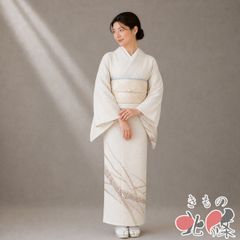 絽 紗 夏着物 訪問着 4点セット 霞 露芝 銀彩加工 着物 付け下げ U1