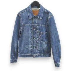 リーバイスプレミアム Levis PReMIUM S110784 デニムジャケット ビッグE XS 紺系 ネイビー インディゴ ダメージ加工