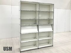 希少！USMハラーシステム□3列6段 キャビネットシェルフ LEDライト&鍵 
