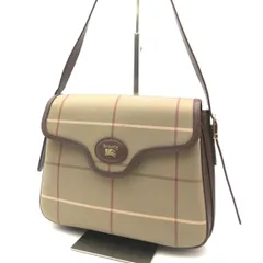 BURBERRY　バーバリー　ショルダーバッグ　ワンショルダー　肩掛け　フラップ　キャンバス×レザー　チェック柄　1908のサムネイル
