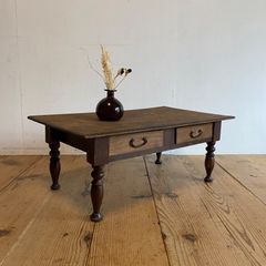ローボード　木製　収納棚　引き出し　M099　古道具　古家具　和家具　ビンテージ アンティーク 古家具 ローボード 和箪笥 引き出し収納 テレビ台 無垢材