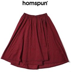 homspun ホームスパン コットンリネンチェック ダブルポケットスカート