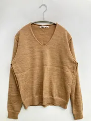 DANA PARIS ダナパリ ニット/セーター 42 ブラウン ウール・ニット 無地 ミドル丈 長袖 Vネック レディースのサムネイル