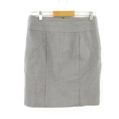 バナナリパブリック BANANA REPUBLIC スカート 台形 膝丈 ストレッチ グレー 6 *T688
