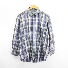 バーバリーズ Burberrys シャツ 長袖 チェック 胸ポケット コットン L グレー系 ※EKM