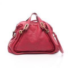 Chloé バーガンディ レザーショルダーバッグ Paraty - メルカリ
