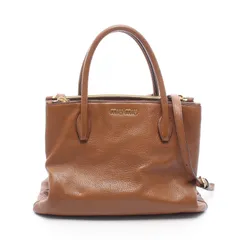 ミュウ ミュウ Miu Miu ハンドバッグ MADRAS マドラス 2WAY RN0941 ブラウン レザー 2wayショルダー レディース Used B