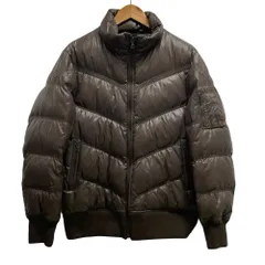 ユニクロ UNIQLO プレミアムダウン V字キルト ボンバージャケット ブルゾン 光沢 L  茶 ブラウン /TD ■ECD004