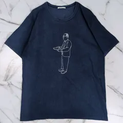 mina perhonen おじさん刺繍 鬼フェード S/S TEE L ネイビーのサムネイル