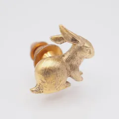 W978 ヴィンテージ SILVER刻印 ピンブローチ ラビット ウサギ 兎 ゴールドカラー デザイン シルバー ラペルピン