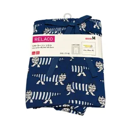 UNIQLO ユニクロ RELACO リラコ M リサラーソン 猫 総柄 ブルー クロップドパンツ レディース ルームウェア Lisa Larson 部屋着のサムネイル
