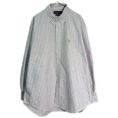 RALPH LAUREN ラルフローレン BLAKE ボタンダウン 長袖シャツ ストライプ ブルー(メンズ XL)中古 古着 Y1408