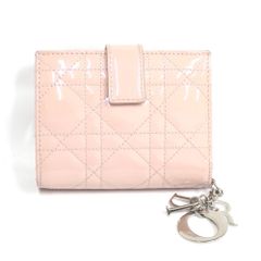 Dior 三つ折り財布 ピンク レディディオール パテントカーフスキン