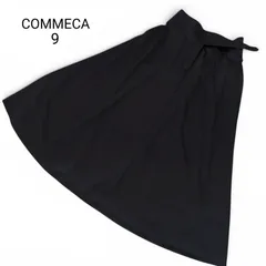 COMMECA コムサ ロングスカート 9号 ネイビー オフィス カジュアル シンプル バックゴム入り 裏布のサムネイル