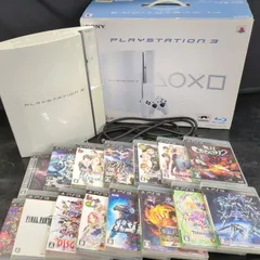 【D15065】難ありジャンク プレイステーション3 CECHL00 白 ホワイト ソフト15本付き　箱あり
