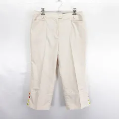マンシングウェア MUNSINGWEAR Grand Slam パンツ ボトムス クロップド 裾ボタン ロゴ 13 ライトベージュ ゴルフウェア ※EKM