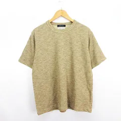ナノユニバース nano universe ニット Tシャツ カットソー 半袖 クルーネック L ベージュ ※EKM