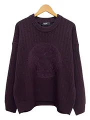 VERSACE (ヴェルサーチェ) Embroidered Medusa Cable-Knit ケーブルニット セーターメドゥーサ 刺繍 イタリア製 1018402-1A12939 52 ワイン メンズ/045のサムネイル
