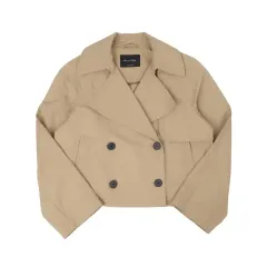 マッシモ ドゥッティ ウィメンズ ベージュ ダブル クロップド トレンチ ジャケットのサムネイル