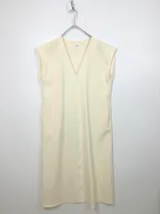 美品 OPAQUE.CLIP オペークドットクリップ Vネック ワンピース size40/L/オフホワイト ■■レディース
