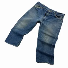 リー 200 デニム クロップドパンツ メンズ W40 濃紺 色落ち 裾カットオフ オーバーサイズ 米国製 USA製 42タロン ヴィンテージ ゆるだぼ ジーンズのサムネイル