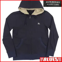 BURBERRY BLACK LABEL 廃盤 バーバリーブラックレーベル スウェット M 紺 ネイビー ボア パーカー フーディー ジャケット_ブルゾン_サイズM一覧←SEULB屋着古← TY4497のサムネイル